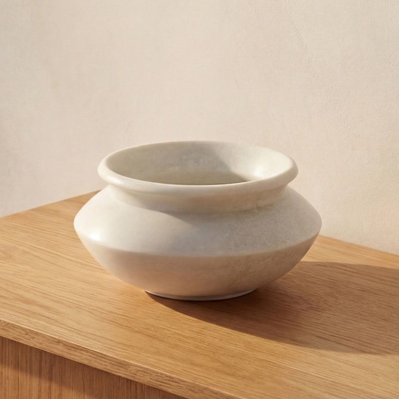 Romano Vessel White Marble
