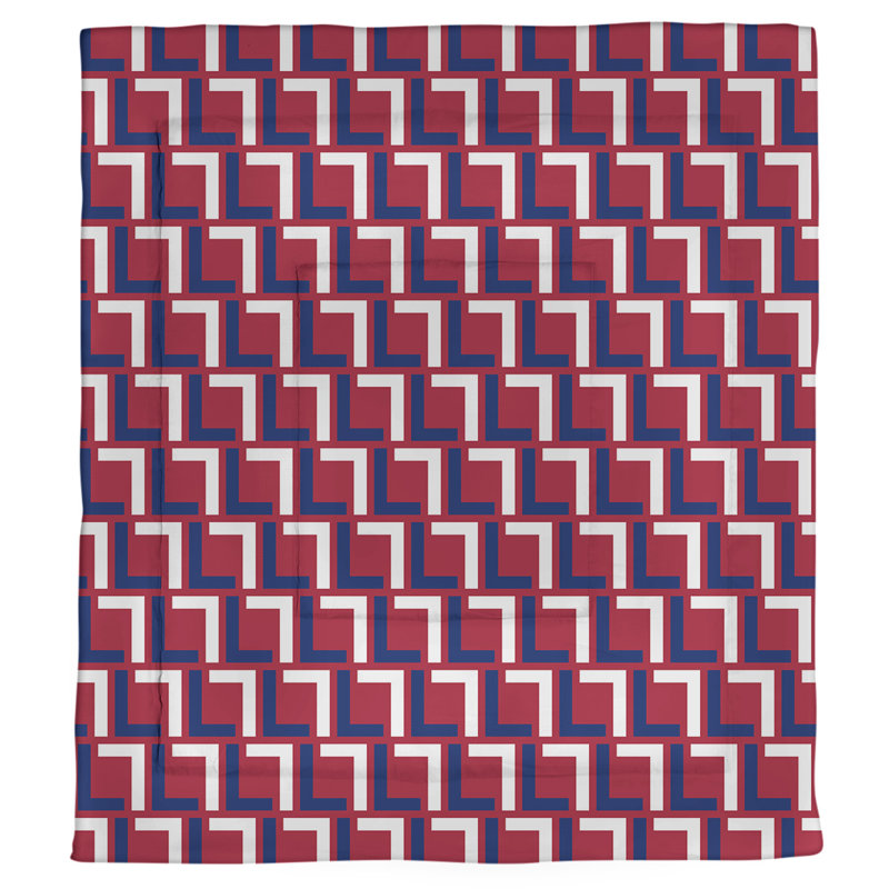 Édredon simple Football Luxury, Édredon très grand, Rouge / bleu foncé / blanc