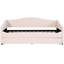 Lit de jour rembourré avec molleton beige et base de lit gigogne portative-1434752685-1434752687