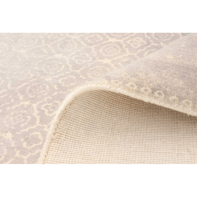 Tapis géométrique beige noué à la main Egmont