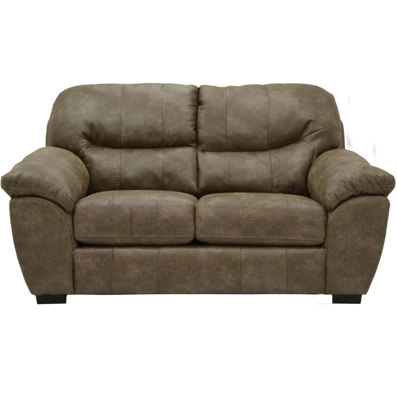 Sidon 73" Wide Upholstered Loveseat, Silt Faux Leather