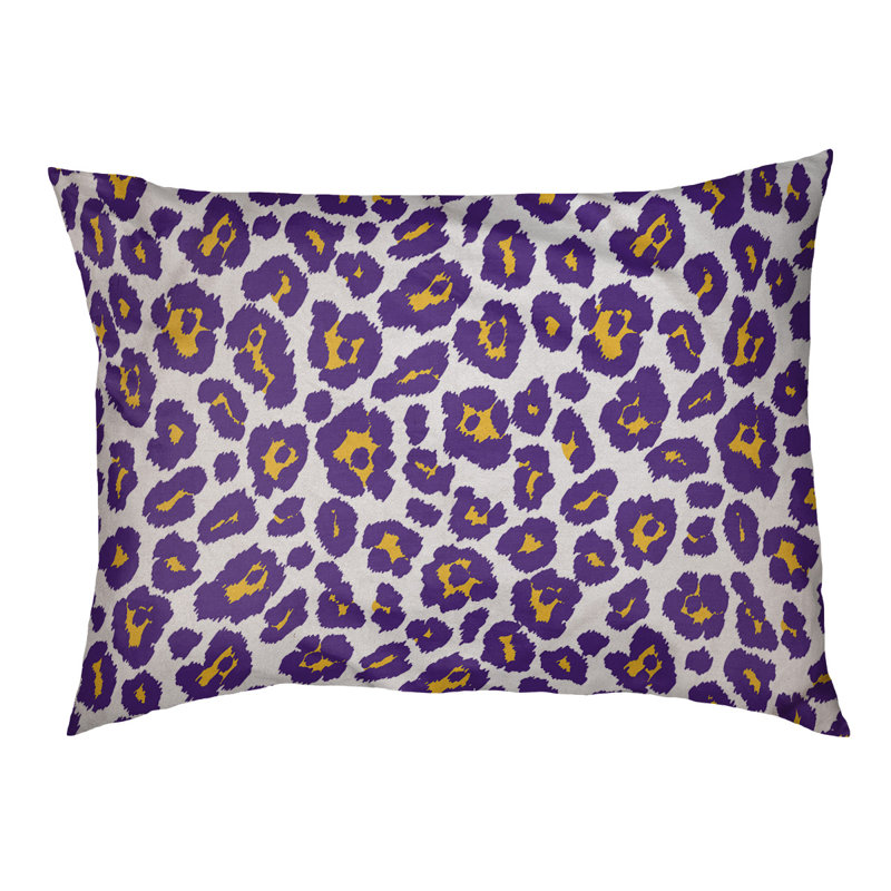 Coussin pour chien Baltimore Football, Grand (l 30 po x P 40 po x H 5 po), Blanc / or / mauve