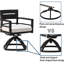 Chaise berçante pivotante en aluminium pour l'extérieur 2 pièces avec coussins - noir braise. Structure légère, dossier ergonomique, aluminium au look moderne, dossier confortable, assise en tissu