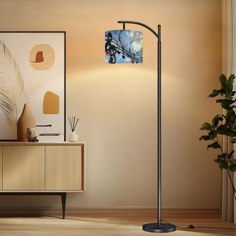Lampe sur pied à arc avec abat-jour ajustable Music