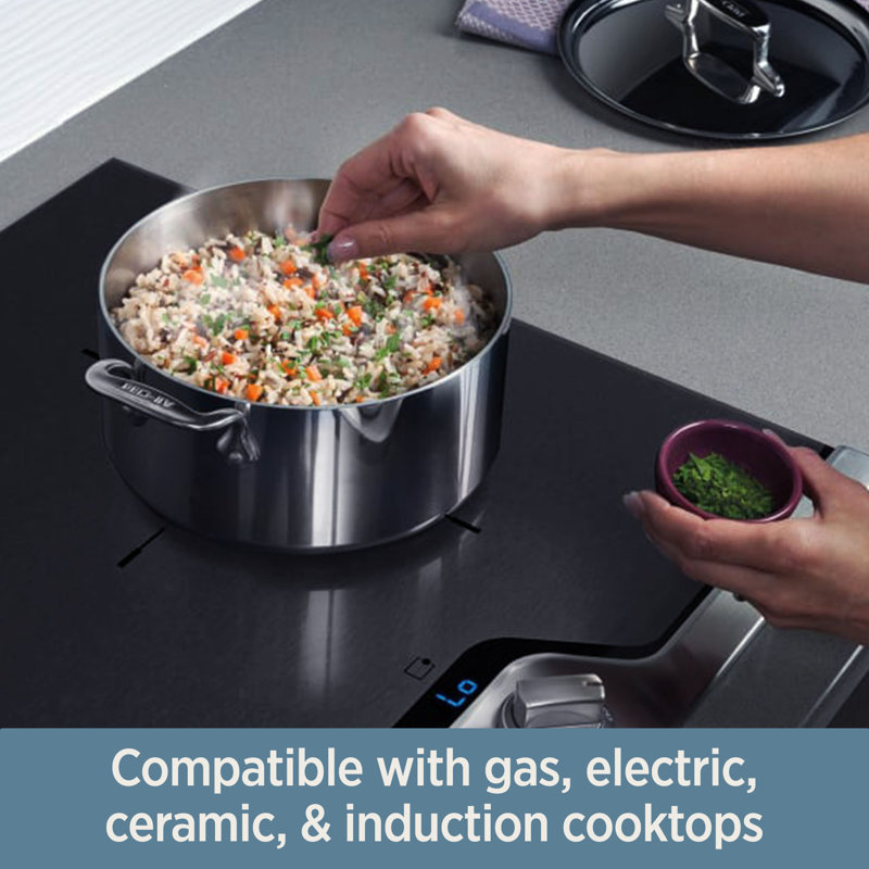 D3® Stainless Steel Saute Pan with Lid, 5 qt.