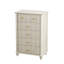 Rangement moderne cannelé à 5 tiroirs avec poignées en métal pour rangement de chambre à coucher et de salon Beige