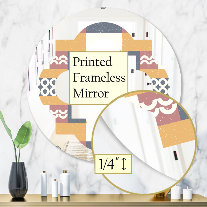 Miroir mural Quatrefoil, 31,5 po x 31,5 po, Conception géométrique VI 