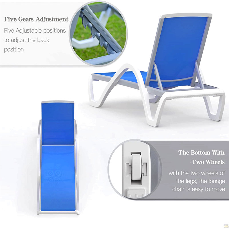 Méridiennes de patio réglables en aluminium