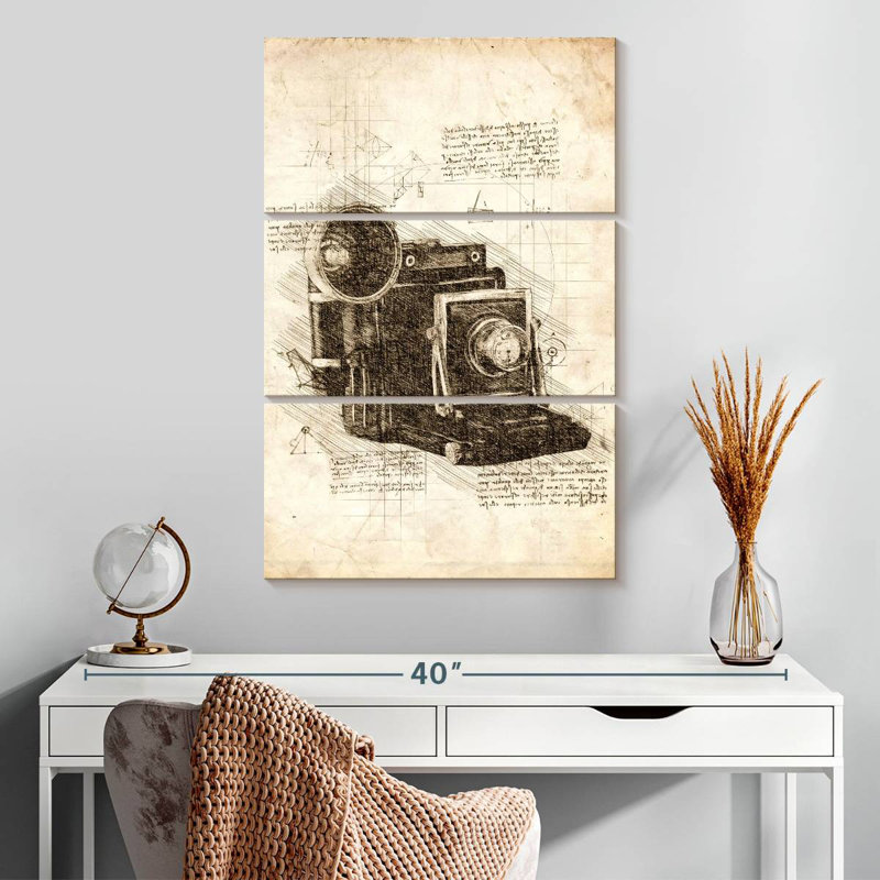Plan de l'ancien appareil photo, H 32 po x l 20 po
