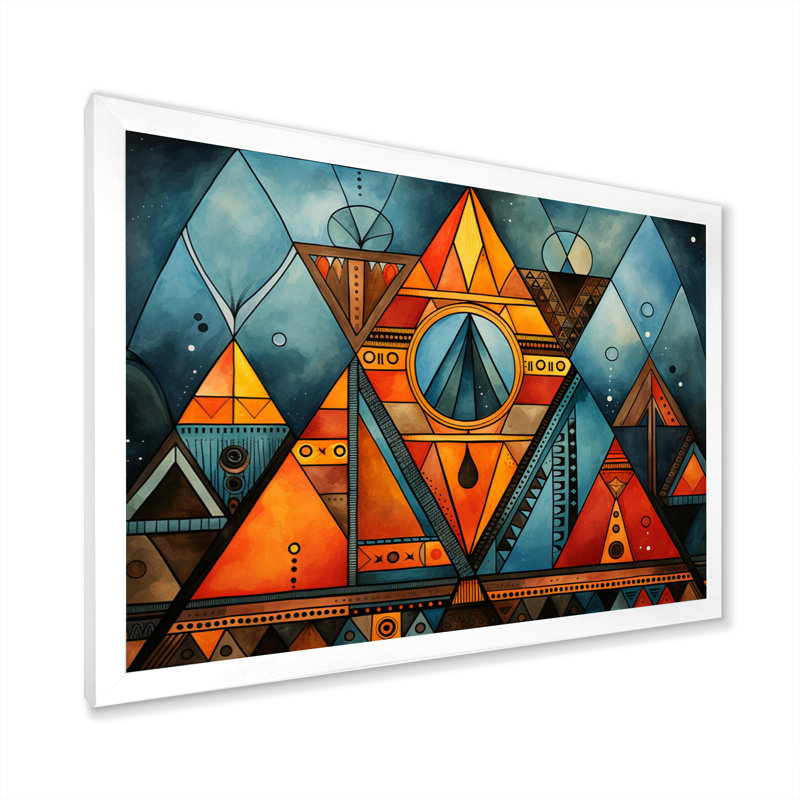 Motif tribal africain I sur toile, Cadre photo blanc, H 12 po x l 20 po x P 1 po