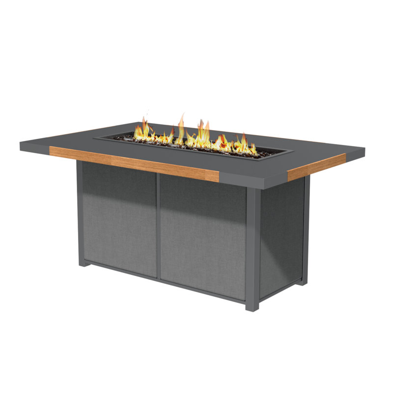 Lois Rectangle Aluminum Propane Fire Pit
