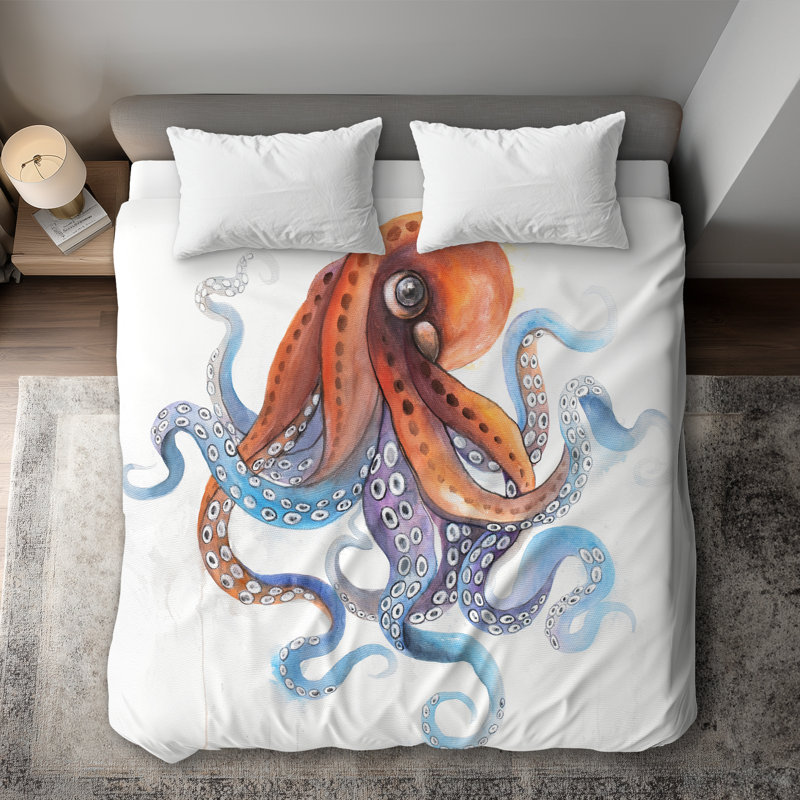 Funny Colorful Octopus Duvet Cover | Aquatic Home Decor