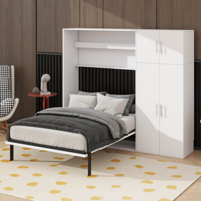 Murphy Bed Incorporating Integrated Lockers And Wardrobe Features