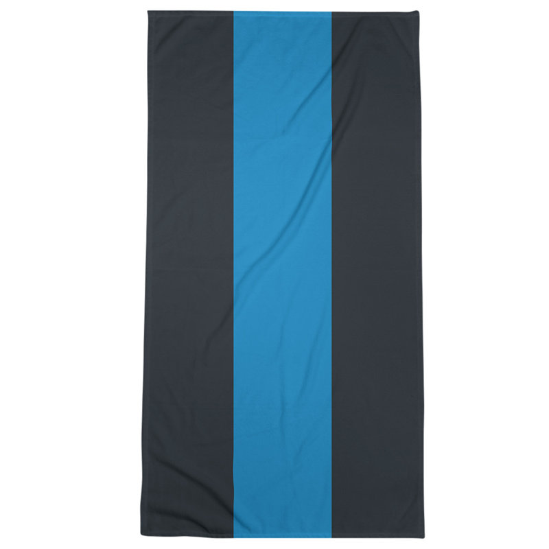 Cotton Blend Beach Towel, Black/Blue