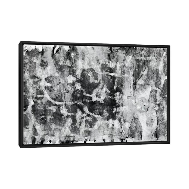 «Black and White Abstract VI», impression sur toile, H 18 po x l 26 po x P 1,5 po, Pas de tapis, Toile encadrée noire