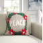 Coussin de Noël en laine feutrée à la main - Couronne PEACE en gris naturel - 20 po-422690431
