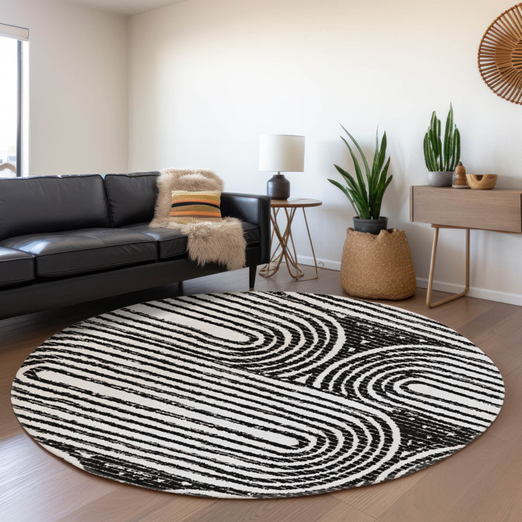 Premium Machine Washable Cerrito AMF540 Black Rug