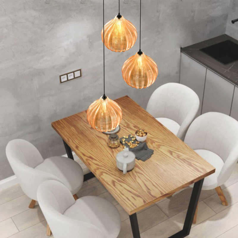 Modern 3-light Pendant With Glass Shade