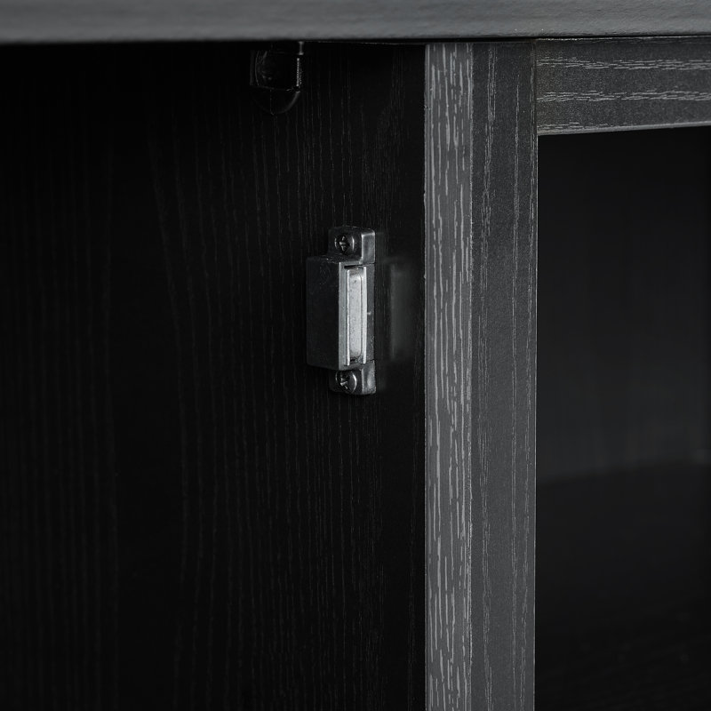 Rozier Unfinished Corner TV Stand for TVs up to 50", Black