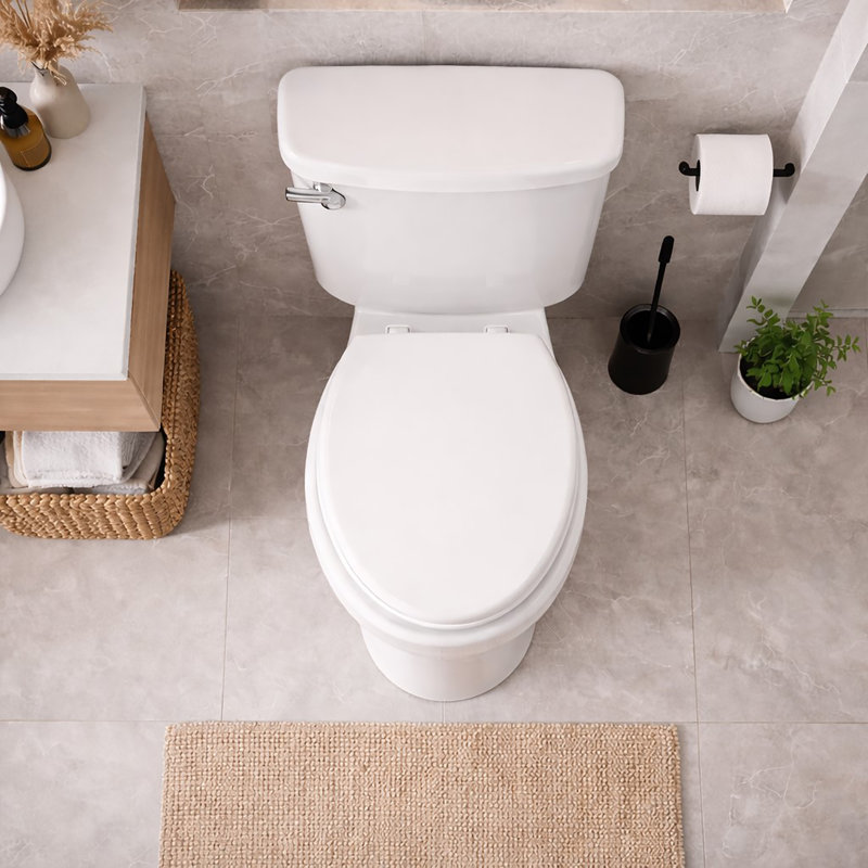 Siège de toilette allongé à longueur réglable, Blanc