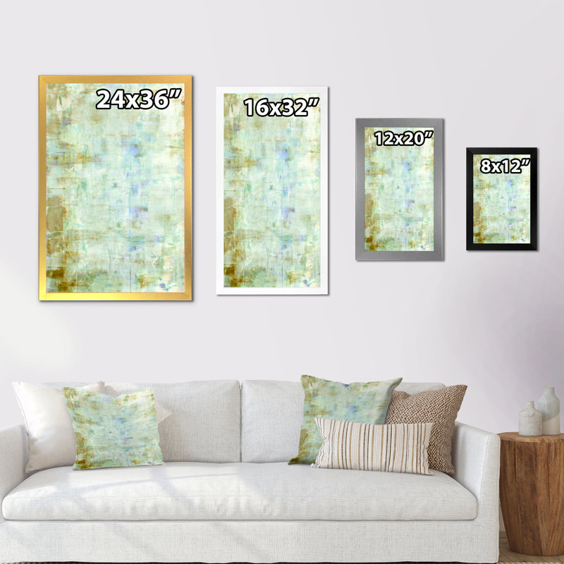 Art abstrait bleu et beige - Art moderne et contemporain sur toile, Cadre photo noir, H 20 po x l 12 po x P 1 po