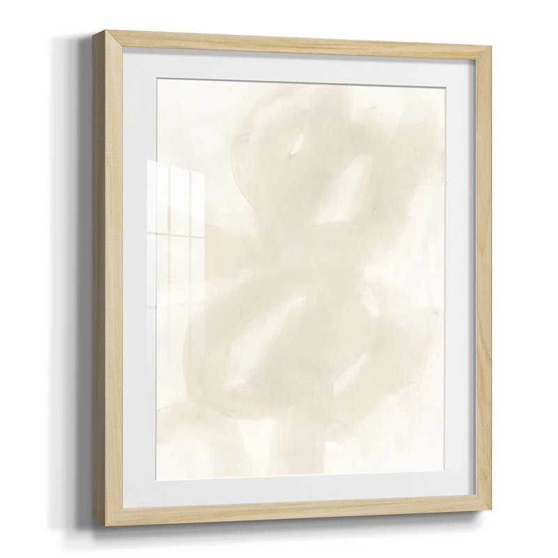 Silencieux II, Blanc, Papier avec cadre naturel
