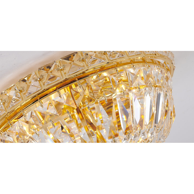 Jewett Crystal Flush Mount, Gold