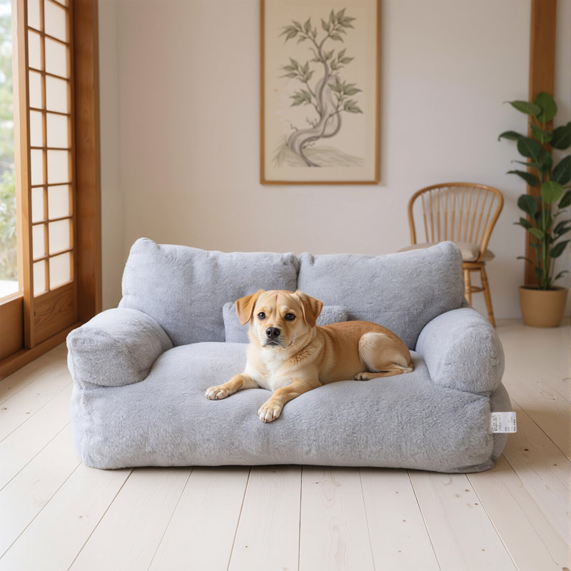 Fleece Nest Pet Bed, 28cm H x 69.5cm W x 42.5cm D, Grey