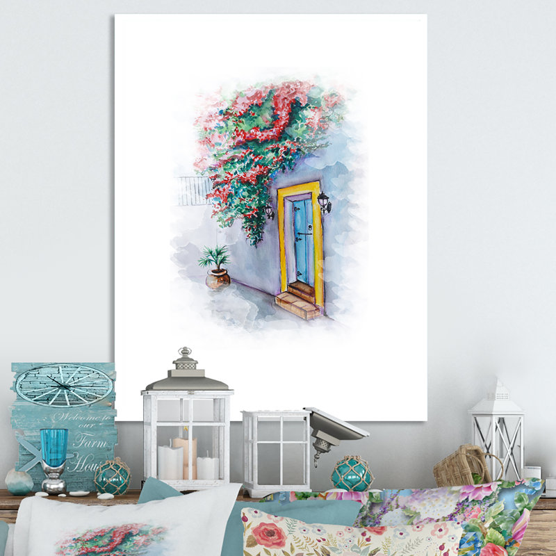 Illustration florale de porte III - Peinture, H 20 po x l 12 po x P 1 po, Toile tendue