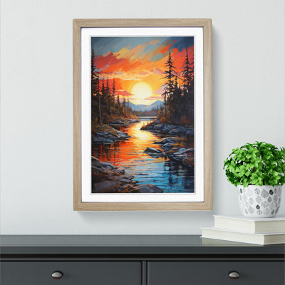 Lake Expressionism Art - Framed Print