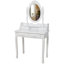 Ensemble de bureau de coiffeuse Princess avec miroir et tabouret rembourré, coiffeuse en bois à 4 tiroirs, coiffeuse-1467384676