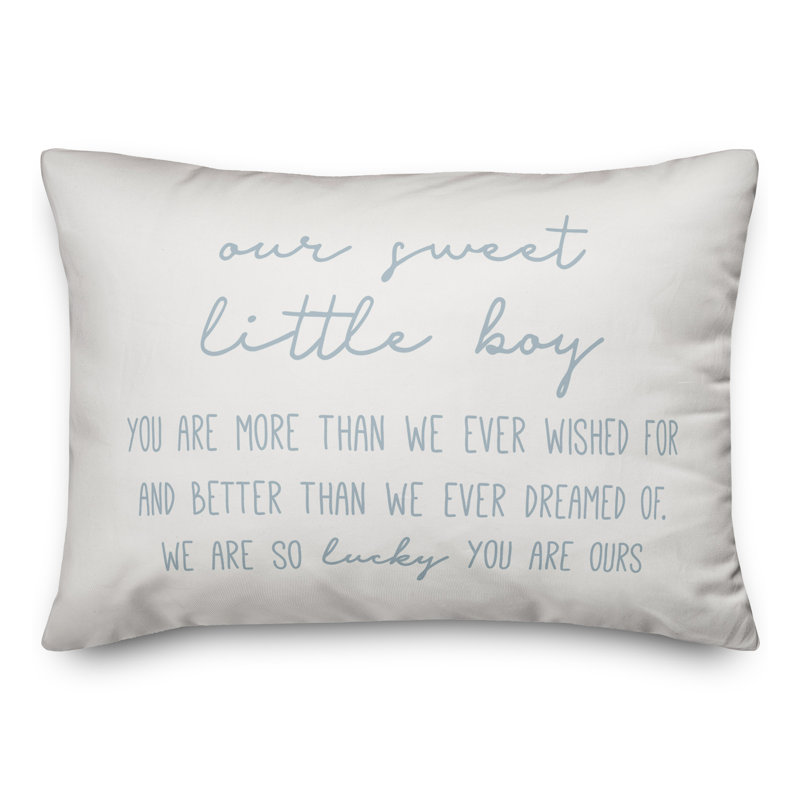 Housse de coussin rectangulaire et insert Our Sweet Little Boy