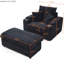 Fauteuil noir surdimensionné avec fauteuil d'appoint