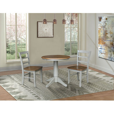 Dajanai 2 - Person Solid Wood Top Pedestal Dining Set