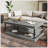 Alfonso Coffee Table With Wooden Legs & 2 Open Shelves-2002280574