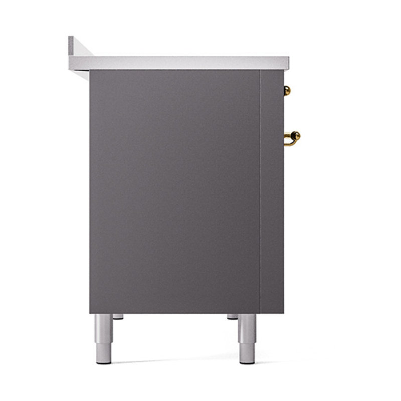 ILVE Nostalgie II 48 in Induction Range, Graphite Matte/Brass