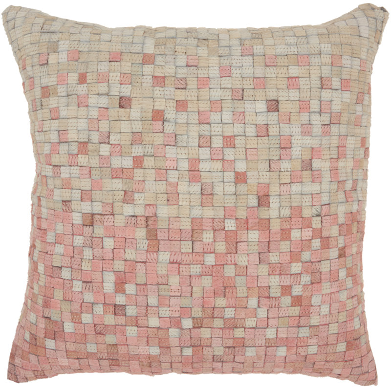 Ombre Leather/Suede Throw Pillow