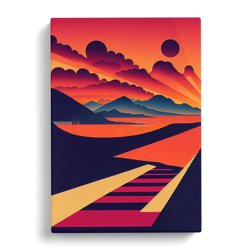Breathtaking Sunset - Print, Wrapped Canvas, 76cm H x 50cm W x 3cm D, No Matte
