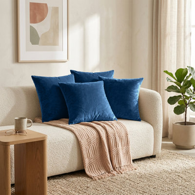Plain Velvet Cushion Cover-(Pack of 4)