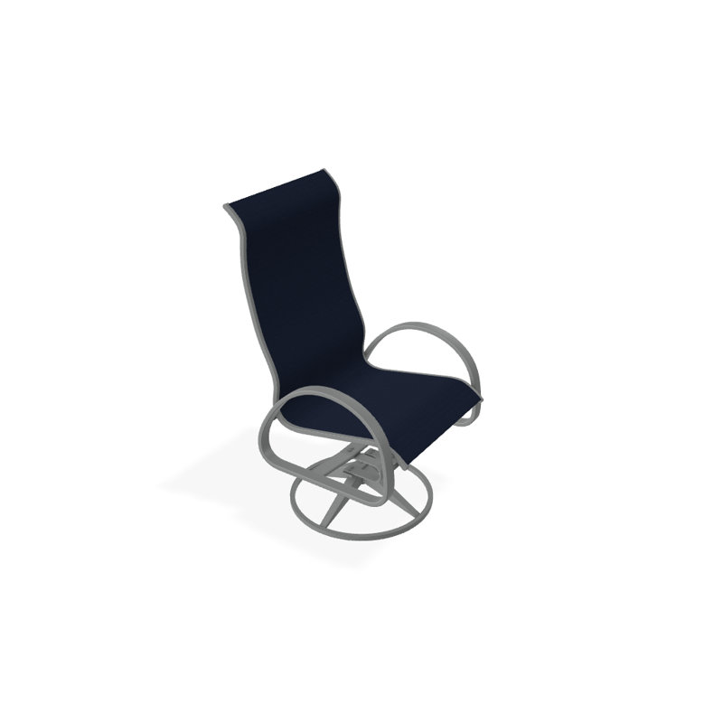 Fauteuil de patio pivotant Hiraku, Bleu marine 13D Sunbrella®, Graphite texturé