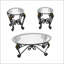 Ensemble de 3 tables basses en verre trempé, table basse elliptique Decor avec tables d'appoint rondes, table basse de chambre à coucher avec fabrication robuste pour le salon