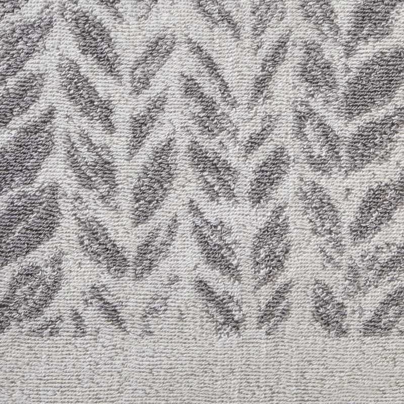 Addysn Cotton Plush Jacquard Bath Towel, Gray