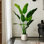 Arbre de bananier artificiel en pot décoratif blanc