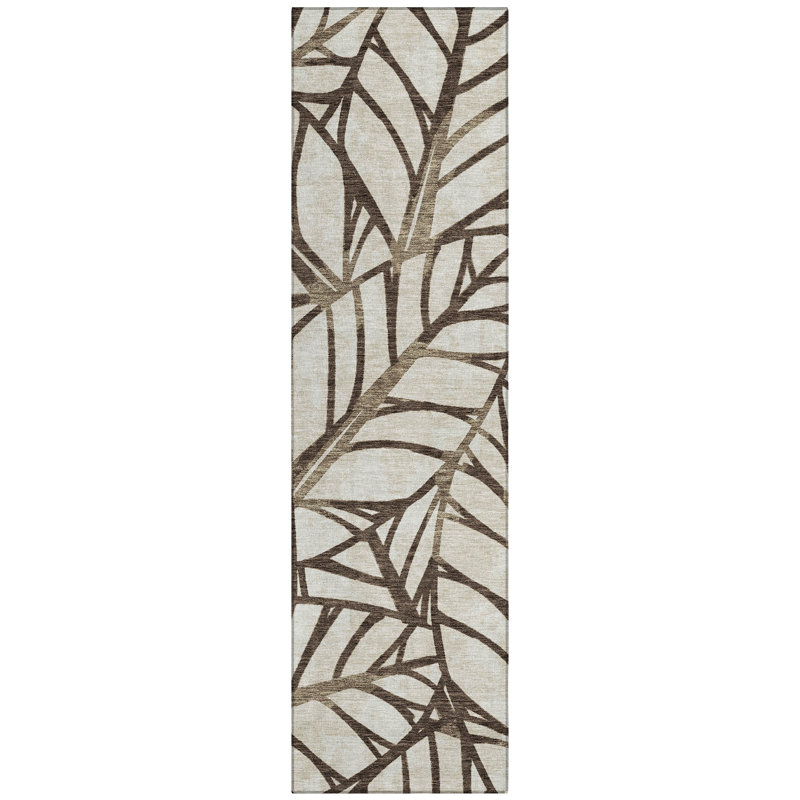 Neysa Washable Floral Indoor / Outdoor Rug, Runner 2'3" x 7'6"