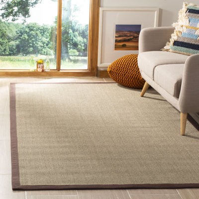 Tapis de couleur unie en velours de fibre de sisal naturelle Ruthwell