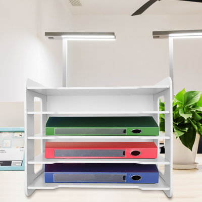 Gilmar 5 Tiers Paper Organizer Desktop Organizer Multifunctional Top Shelf for Office Storage
