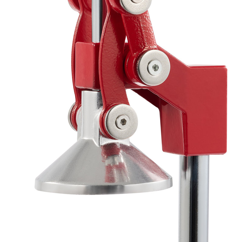 Red Cast Iron Hand Press Citrus Juicer with Stainless Steel Strainer