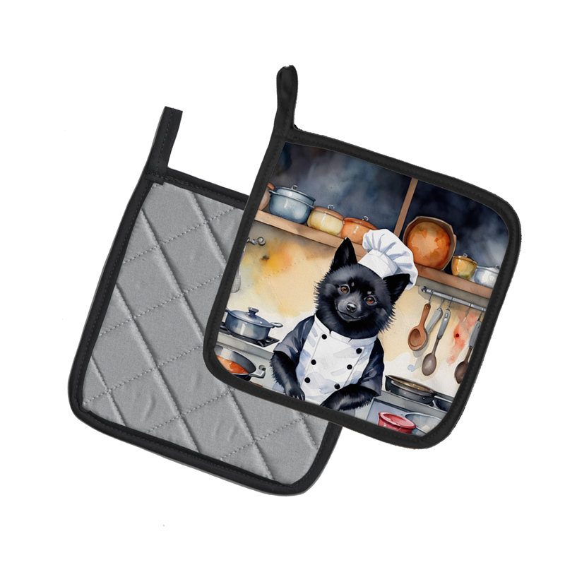 Caroline's Treasures The Dog Chef Polyester Potholder Set