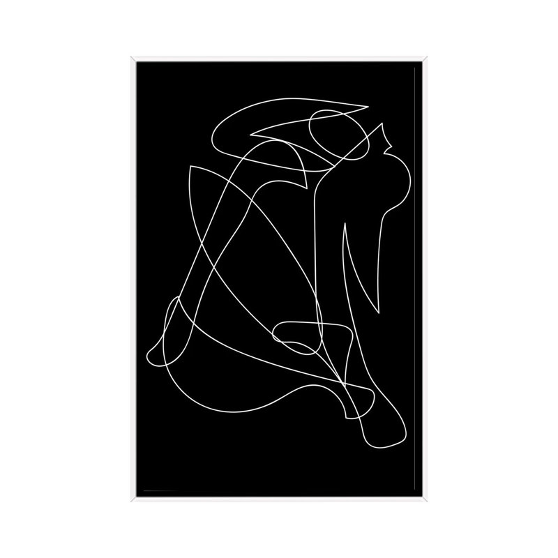 Silhouette déconstruite par Mambo art studio-impression, Pas de tapis, H 60 po x l 40po x P 1,5 po, Toile blanche encadrée
