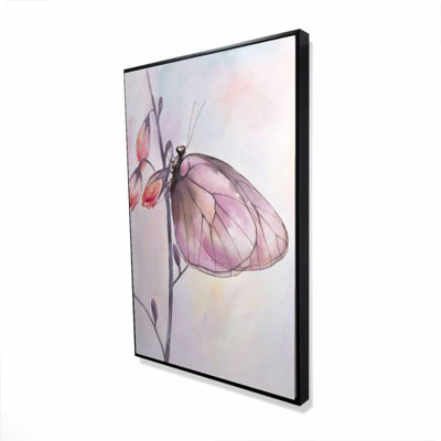 Délicat papillon - Art sur toile encadré pour la décoration intérieure